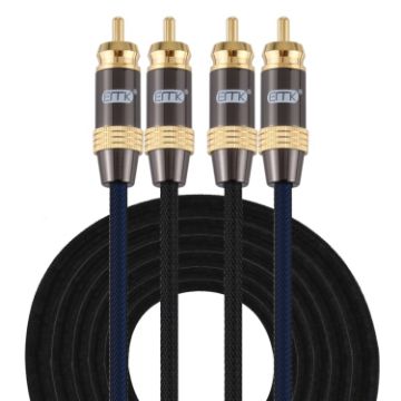 EMK 5m RCA Male to Male Gold Plated Audio Cable for TV/Amplifier/DVD - 1