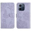 OPPO A5x 4G/5G Global Butterfly Embossed Flip Leather Case - Purple - 1