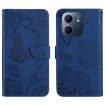 OPPO A5x 4G/5G Global Butterfly Embossed Flip Leather Case - Blue - 1