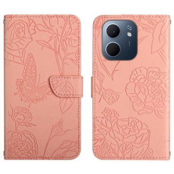 OPPO A5x 4G/5G Global Butterfly Embossed Flip Leather Case Pink - 1