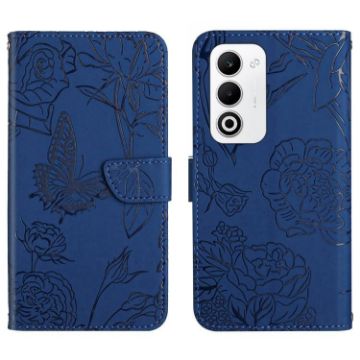 OPPO A5 5G Blue Butterfly Embossed Flip Leather Phone Case Global HT03 - 1