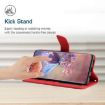 OPPO A5 5G Red Butterfly Embossed Flip Leather Phone Case Global HT03 - 5