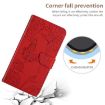 OPPO A5 5G Red Butterfly Embossed Flip Leather Phone Case Global HT03 - 8