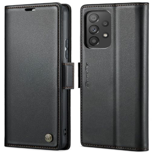 Samsung Galaxy A53 CaseMe 023 Butterfly Buckle RFID Leather Case Black - 1
