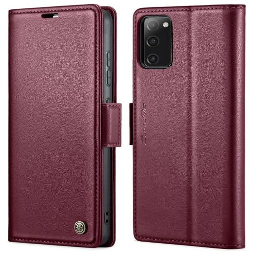 Samsung Galaxy S20 FE CaseMe 023 Butterfly Buckle Leather Case Wine Red - 1