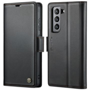 Samsung Galaxy S21 FE 5G CaseMe 023 Leather RFID Anti-theft Case Black - 1