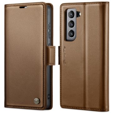 Samsung Galaxy S21 FE 5G CaseMe 023 Leather Case RFID Anti-theft Brown - 1