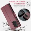 Samsung Galaxy A72 CaseMe 023 Leather Phone Case, Wine Red, RFID Secure - 6