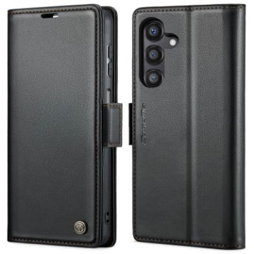 Samsung Galaxy A14 CaseMe 023 Butterfly Buckle RFID Leather Case Black - 1