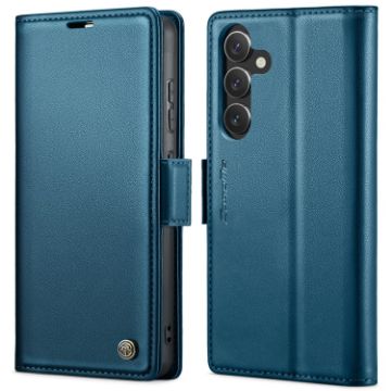 Samsung Galaxy S24 CaseMe 023 Butterfly Buckle RFID Leather Case Blue - 1