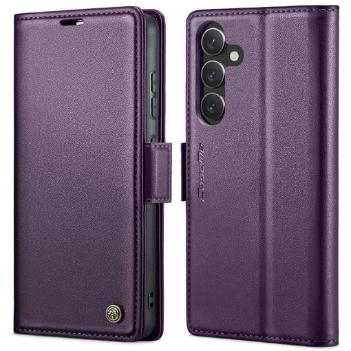 Samsung Galaxy S24 CaseMe 023 Butterfly Buckle Leather Case - Pearly Purple - 1