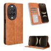 Huawei nova 14 Ultra 5G Leather Phone Case, Magnetic Buckle, Brown Retro - 1