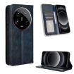 Xiaomi 14 Ultra Blue Leather Phone Case with Magnetic Buckle Retro Texture - 1
