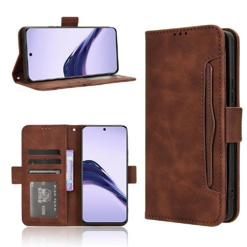 Realme 14 Pro Lite 5G Brown Leather Phone Case with Card Slots - 1