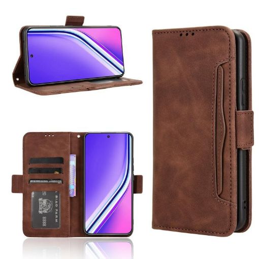 Realme P3 Pro 5G Brown Leather Phone Case with Card Slots - 1