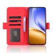 Realme 14 5G Red Leather Phone Case with Card Slots - Calf Texture - 6