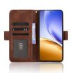 Realme 14 5G Brown Leather Phone Case with Card Slots - Calf Texture - 6