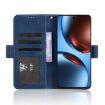 Realme GT 7 5G Blue Leather Phone Case with Card Slots - Calf Texture - 6