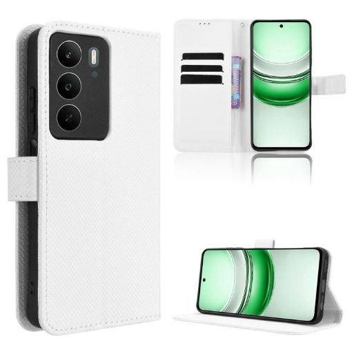 Realme C71 4G White Diamond Texture Leather Phone Case - 1