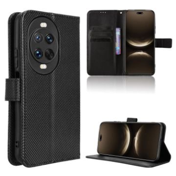Huawei nova 14 Ultra 5G Black Diamond Texture Leather Phone Case - 1