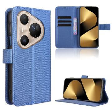 Huawei Pura 80 Pro 5G/Pro+ 5G Blue Diamond Texture Leather Case - 1