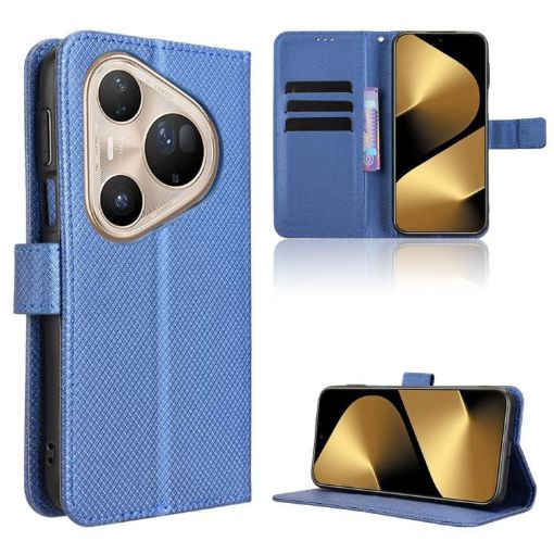 Huawei Pura 80 Pro 5G/Pro+ 5G Blue Diamond Texture Leather Case - 1
