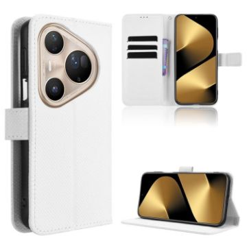 Huawei Pura 80 Ultra 5G White Diamond Texture Leather Phone Case - 1