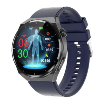 TK20 Smart Watch - 1.39" ECG, Remote Care, Temp Monitor, Blue Silicone Band - 1