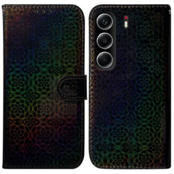 Tecno Camon 40 Black Leather Phone Case with Magnetic Buckle - 1