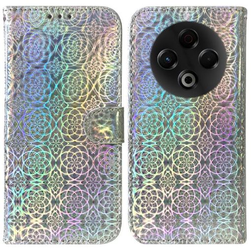 Tecno Spark 30 4G Silver Leather Phone Case with Magnetic Buckle - 1