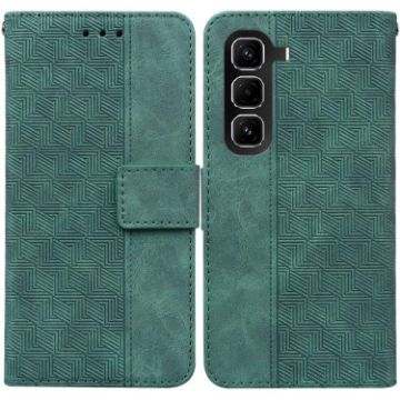 Infinix Hot 50 Pro+ 4G Green Geometric Embossed Leather Case - 1
