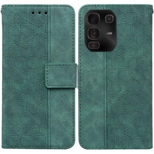 Infinix Note 50 Pro+ Green Geometric Embossed Leather Phone Case - 1
