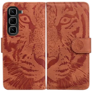 Infinix Hot 50 Pro 4G Brown Tiger Embossing Flip Leather Case - 1