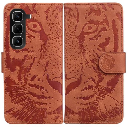 Infinix Hot 50 Pro 4G Brown Tiger Embossing Flip Leather Case - 1