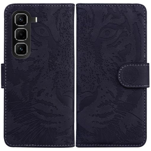 Infinix Hot 50 Pro+ 4G Black Tiger Embossing Flip Leather Case - 1