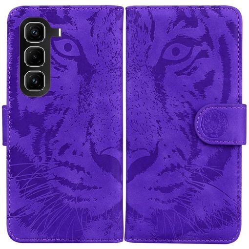 Infinix Hot 50 Pro+ 4G Purple Tiger Embossing Flip Leather Case - 1