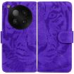 Infinix Zero 40 Flip Leather Case - Tiger Embossing Pattern, Purple - 1
