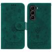 Infinix Hot 50 Pro 4G Green Butterfly Rose Embossed Leather Case - 1