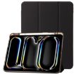 iPad Pro 13 2024 Clear Acrylic 3-Fold Leather Case - Black - 1