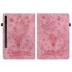 Samsung Galaxy Tab S9+ Pink Butterfly Rose Embossed Leather Case - 2