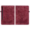 Samsung Galaxy Tab S9+ Red Butterfly Rose Embossed Leather Case - 2
