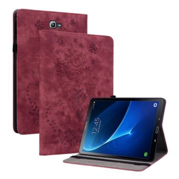 Samsung Galaxy Tab A 10.1 2016 Butterfly Rose Leather Case Red - 1