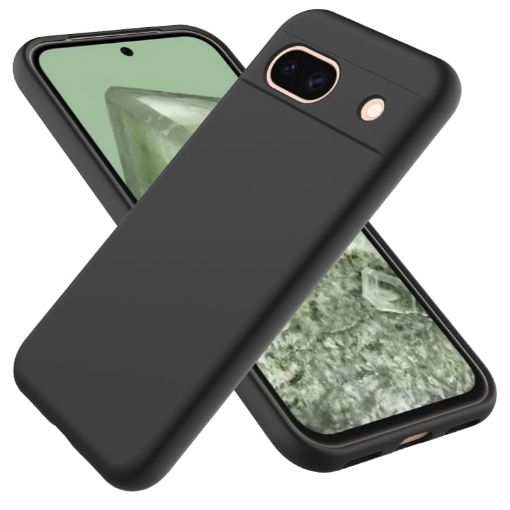 Google Pixel 8a Black Liquid Silicone Shockproof Phone Case - 1