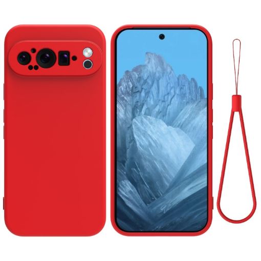 Google Pixel 9 Pro Red Liquid Silicone Shockproof Phone Case - 1