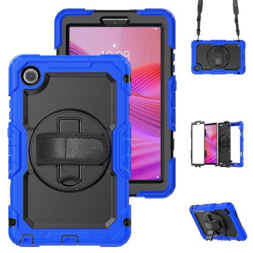 Lenovo Tab K9/One Silicone Hybrid Tablet Case with Strap - Blue - 1