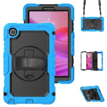 Lenovo Tab K9/One Silicone Hybrid Case with Strap - Light Blue - 1