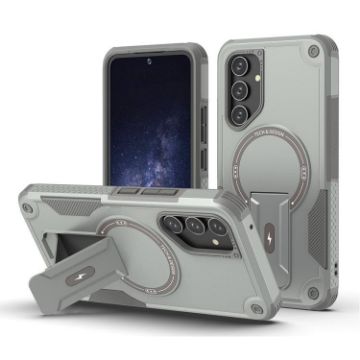 Samsung Galaxy A54 5G Grey Armor MagSafe Holder Hybrid Phone Case - 1