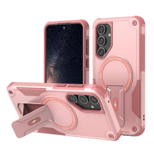 Samsung Galaxy A16 4G/5G Pink Armor MagSafe Holder Hybrid Case - 1