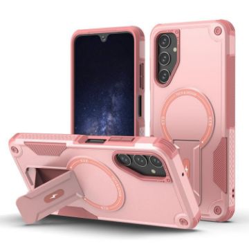 Samsung Galaxy A05s Pink Armor MagSafe Holder Hybrid Phone Case - 1
