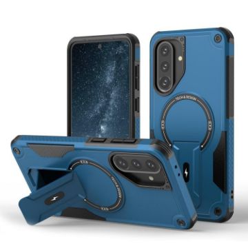 Samsung Galaxy A36/A56 5G Armor MagSafe Holder Phone Case Dark Blue - 1